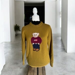Ralph Lauren Mustard Sweater with Polo Bear